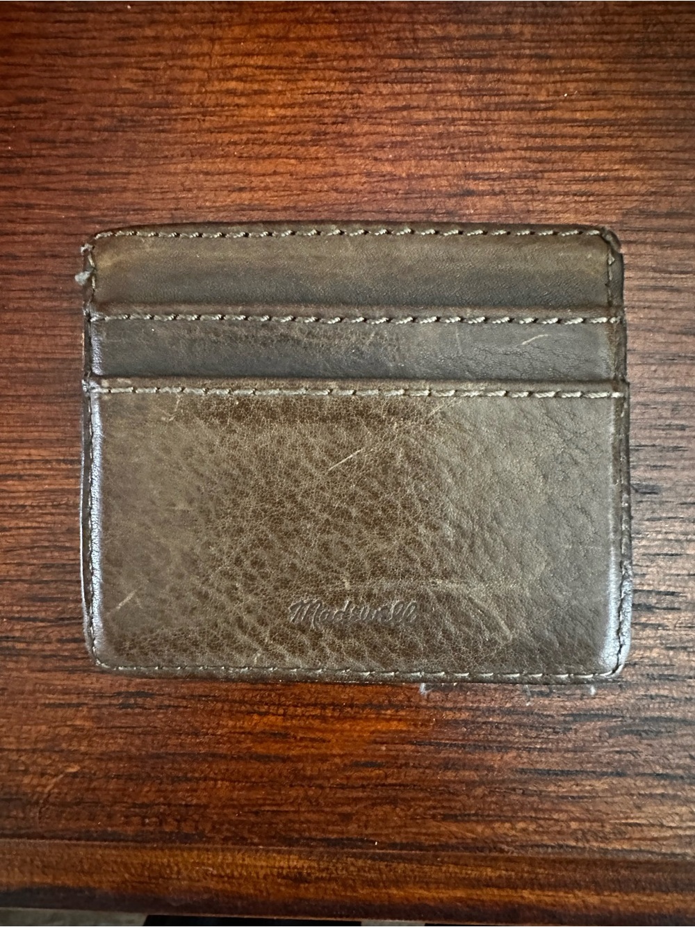 Madewell Green Leather Slim Card Holder